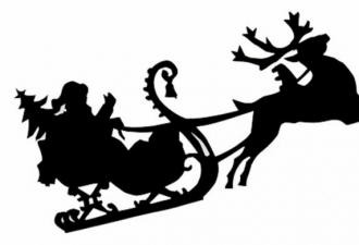Šablone Djeda Mraza na prozorima za Novu godinu