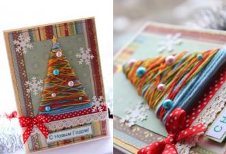 How to make a beautiful New Year's card with your own hands Do-it-yourself New Year's cards inside